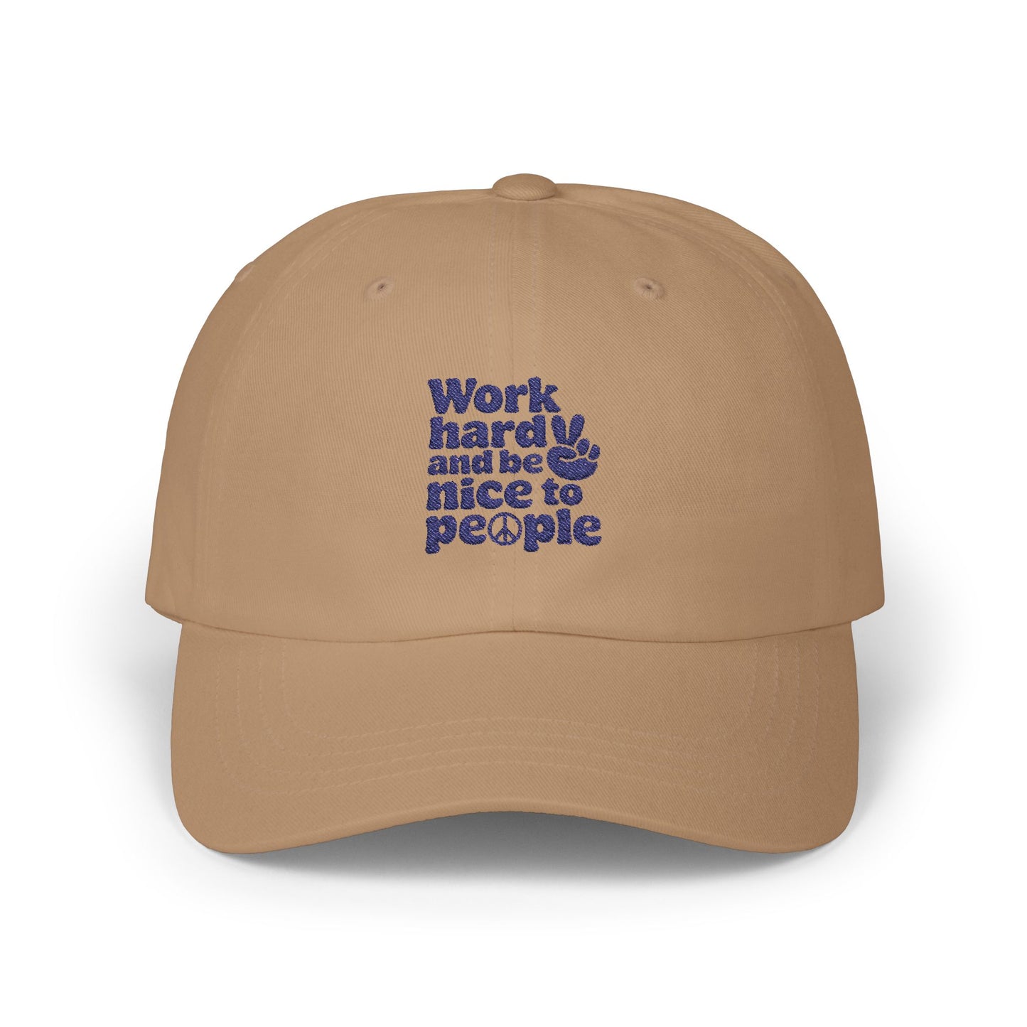 Inspirational Dad Cap - "Work Hard, Be Nice to People"